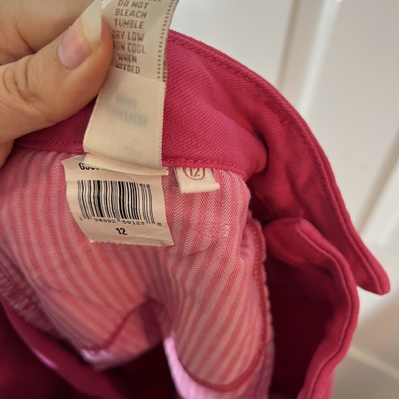 Jen7 by 7 for all mankind sz 12 Hot Pink Cropped Skinny Jeans Denim POSH49 - Picture 3 of 14